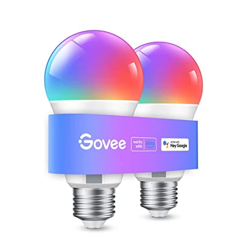 Ampoules intelligentes Govee, ampoules à changement de couleur WiFi et Bluetooth, synchronisation de la musique, 16 millions de couleurs DIY, ampoule de lumières de couleur RGBWW, fonctionne avec Alexa,...
