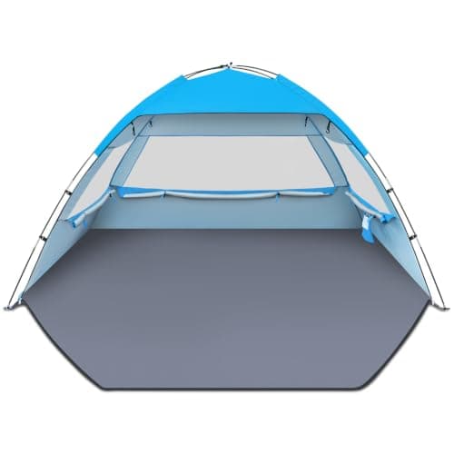 Gorich Beach Tent, Beach Shade for 3 Person with UPF 50+ UV Protection, Portable Beach Sun Shelter Canopy, Lightweight & Easy Setup Cabana Beach Tent