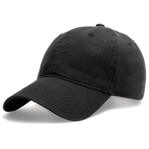 FURTALK Cotton Low Profile Baseball Cap Hat for Men Women Adjustable Dad Hat Four Seasons Classic Black