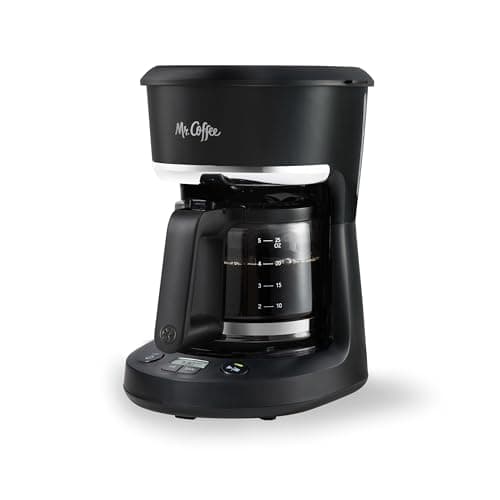Cafetière programmable Mr. Coffee 5 tasses, 25 oz. Mini Brew, machine à café peu encombrante, noir
