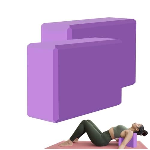 MBKHFLL Blocs de yoga - Mousse Eva de soutien sans latex - Surface douce antidérapante avec bords biseautés pour le yoga, le Pilates, la méditation - Accessoires de yoga...