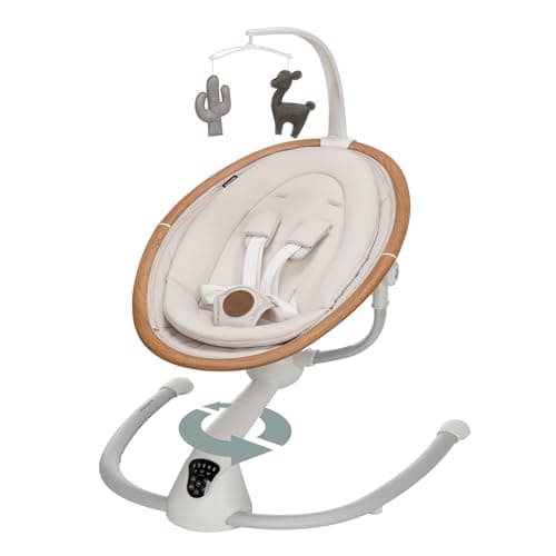 Maxi-Cosi Cassia Baby Swing, infant swing, automatic motion sensor, music, toys, recline, portable, 360 degree rotation, lightweight & foldable,...