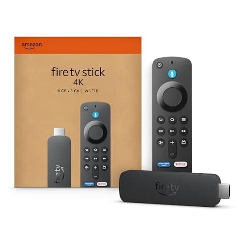 Amazon Fire TV Stick 4K (modèle le plus récent), appareil de streaming, plus de 1,2 million de films et d'épisodes télévisés, prend en charge le Wi-Fi 6, regardez la télévision gratuitement et en direct