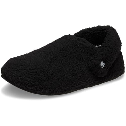 Crocs Pantoufles classiques Cozzzy unisexes pour adultes, pantoufles de maison doublées de peluche pour femmes et hommes, noir, 10 femmes/8 hommes