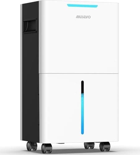 Déshumidificateur AIUSEVO de 21 pintes avec tuyau de vidange pour sous-sol de 1500 pieds carrés et grande pièce, contrôle intelligent de l'humidité (3 modes, minuterie 24 heures), dégivrage automatique...