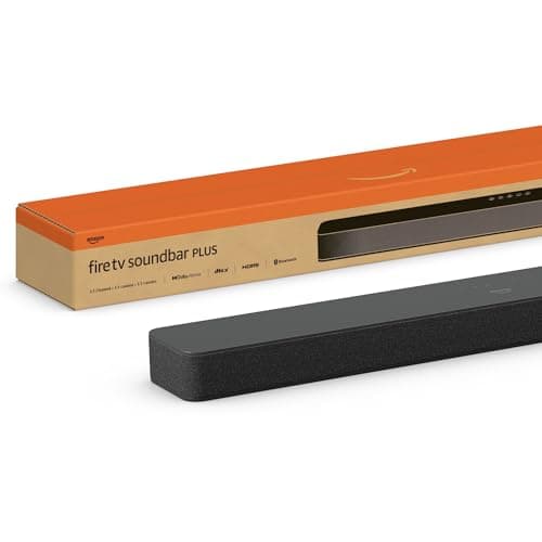 Amazon Fire TV Soundbar Plus (newest model) with built-in subwoofer, 3.1 channel, Dolby Atmos and clear dialogues