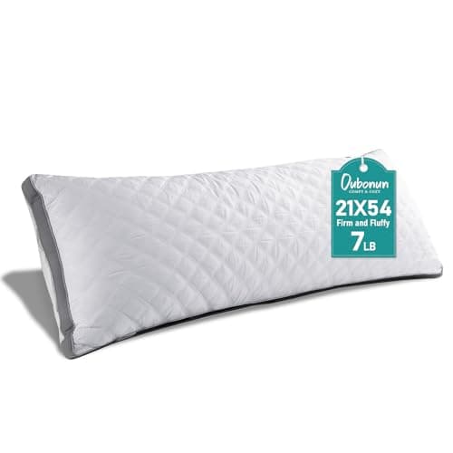 Oubonun Premium Adjustable Loft Quilted Body Pillows - Hypoallergenic Fluffy Pillow - Quality Plush Pillow - Down Alternative Pillow - Head Support...