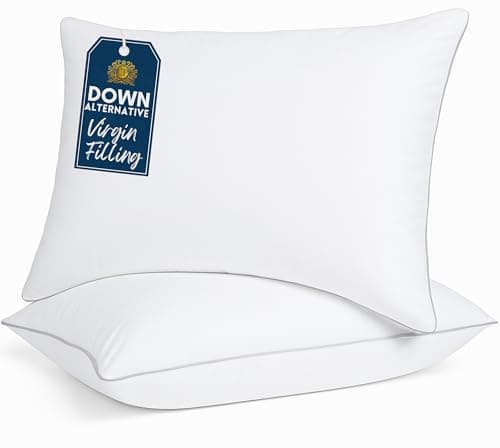 Casa Platino Bed Pillows Standard Size 2 Pack (20x26) - Down Alternative Sleeping Pillows, Hotel Quality, Hypoallergenic & Supportive for Side &...