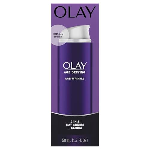 Olay Crème de jour anti-âge anti-rides 2 en 1 avec sérum pour le visage à la vitamine B3, niacinamide, 50 ml