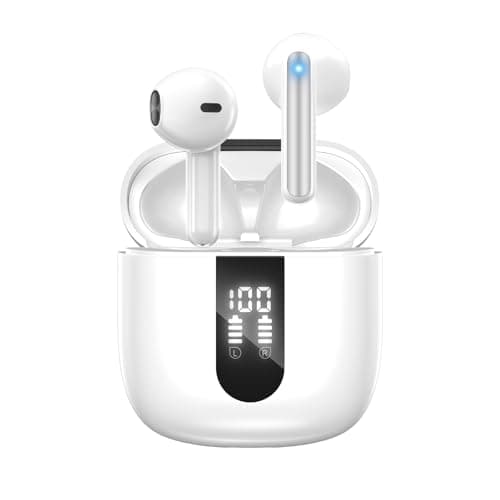Écouteurs sans fil Bluetooth JBES, écouteurs à basses profondes 60H avec 4 microphones antibruit, écouteurs étanches IP5 pour iPhone Android...