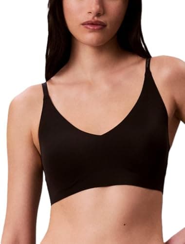 Calvin Klein Women's Invisibles Wirefree Lightly Lined Triangle Bralette, black, L