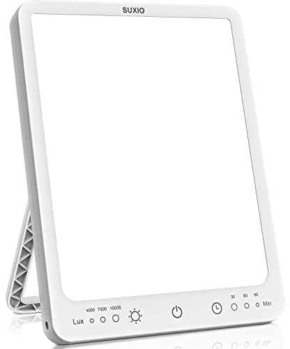 SUXIO Light Therapy Lamp - 10000 Lux Therapy Light, 3 Timing & Mode Happy Lamp, Touch Control Daylight Lamp with Memory Function, Portable Light...