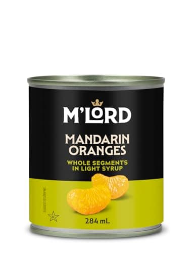 M'Lord Whole Mandarin Segments in Syrup | Vitamin C | Low Acidity | Low Calorie Canned Fruit | Salad, Dessert & Cocktail Garnish | 284ml