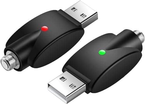 Chargeur USB intelligent avec indicateur LED, adaptateur de protection contre les surcharges rechargeable avec cordon fileté [2 pièces]
