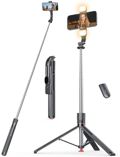 Selfie Stick Tripod with Light, 67'' Tripod with Wireless Remote, Portable Phone Tripod Compatible with iPhone 16/15 Pro Max/15/14 Pro/14/13,...