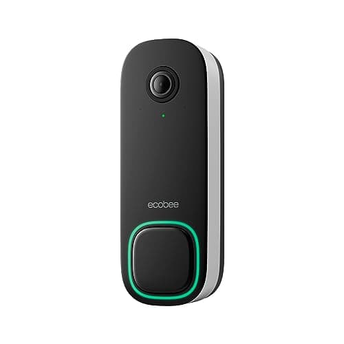 ecobee Smart Video Doorbell Camera (Wired) - with Industry Leading HD Camera, ecobee Smart Security, Night Vision, Person and Package Sensors,...