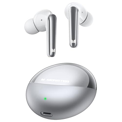 Monster N-Lite 203 AirLinks Wireless Earbuds, Bluetooth 5.3 Headphones HiFi Stereo, Crystal Clear Call, 30H Playback, Type-C Charging, IPX6...