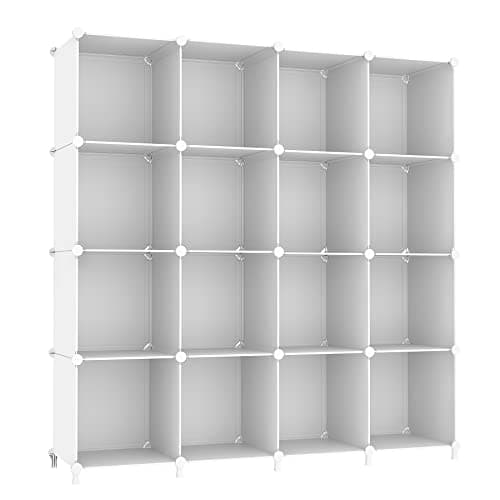 AWTATOS Cube Storage Organizer, 16 Cube Closet Organizer, Stackable Storage Cube Shelves, DIY Portable Closet Clothes Organizer Shelving for...