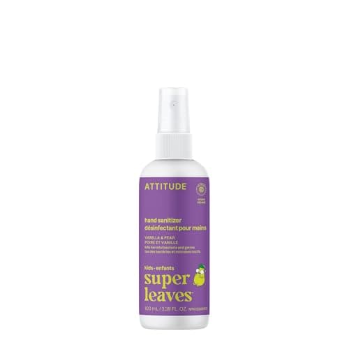 Spray désinfectant pour les mains ATTITUDE pour enfants et adultes, fabriqué au Canada, vérifié EWG, format voyage, testé dermatologiquement, à base de plantes et de minéraux,...