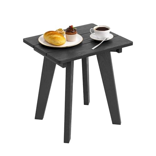 Outdoor Side Table, HDPE Weather Resistant Small Patio Table for Porch and Balcony, 200 LBS Capacity Heavy Duty Small Outdoor Table for Backyard...
