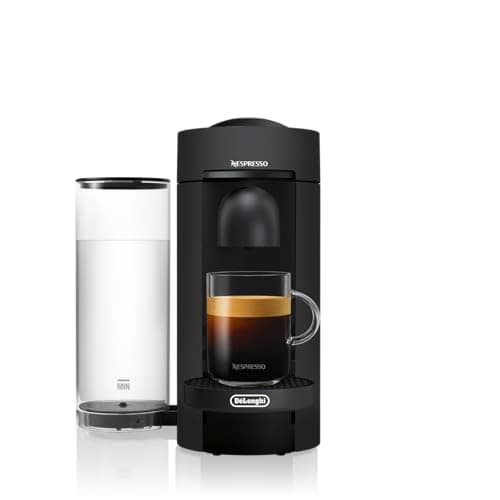 Machine à café et expresso Nespresso Vertuo Plus à portion individuelle par De'Longhi, noir mat