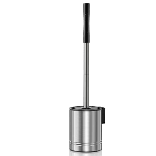 Ensemble brosse et support de toilette HAMITOR : Brosse de nettoyage de cuvette de toilette murale en acier inoxydable pour salle de bain - Durable et Sp...