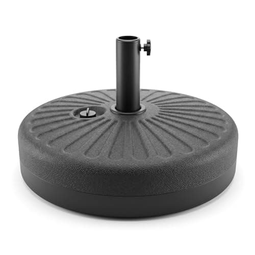 T&Jero Round Heavy Duty Plastic Patio Umbrella Base Stand Weight for Outdoor, 84 lb with Water and Sand Filled, Black