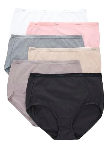 Hanes Women's 6 Pack Core Cotton Panty-neutrals briefs underwear, Neutrals, Large US