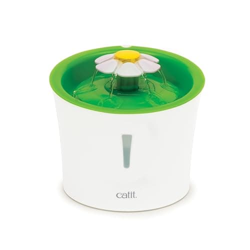Catit Senses Flower 2.0 Cat Water Fountain 3L Green, Modern Cat Fountain, Triple Filtration, Fontaine Pour Chat, Pet Water Fountains, Perfect for...
