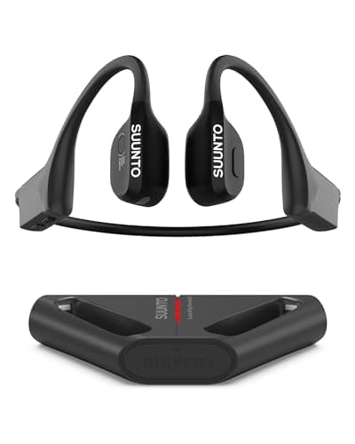 SUUNTO Wing - Écouteurs à oreille ouverte, à conduction osseuse. Conçu pour le sport, étanche, lumières de sécurité, Bluetooth