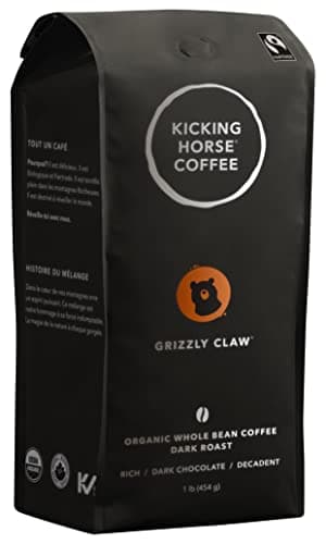 Café Kicking Horse, grains entiers, 1 lb - Certifié biologique, commerce équitable, café casher, Grizzly Claw - Torréfaction foncée, 454...