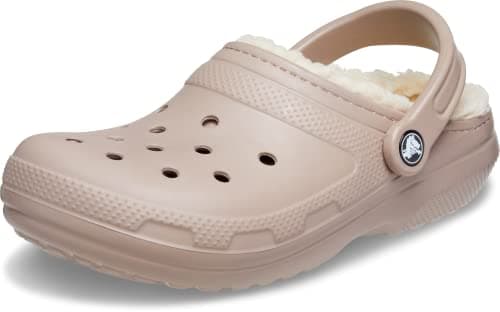 Crocs Sabot doublé classique unisexe pour adulte | Pantoufles pelucheuses, champignon/os, 4 hommes/6 femmes