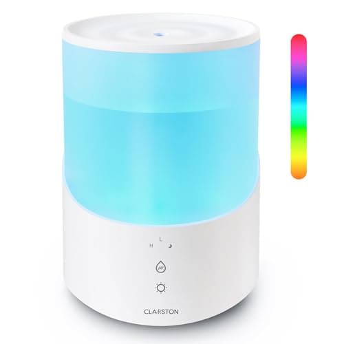 Humidificateurs Clarston pour chambre à coucher, humidificateur à brume fraîche de 2,5 L avec diffuseur d'huiles essentielles et veilleuse, humidificateurs à remplissage supérieur pour la maison, grande pièce,...