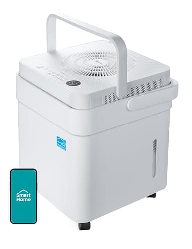 Déshumidificateur Midea Cube de 20 pintes pour sous-sol et pièces de la maison jusqu'à 1 500 m². Ft., Smart Control, Fonctionne avec Alexa (Blanc), Tuyau de vidange...