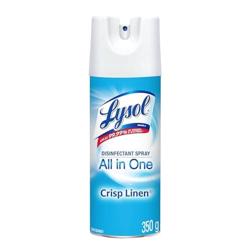 Lysol Disinfectant Spray, All in One, Crisp Linen, Disinfect and Eliminate Odours on Hard Surfaces and Fabrics, Kills 99.99% of Viruses & Bacteria,...