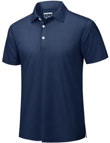 TACVASEN Mens Golf Shirts Dry Fit Breathable Performance Lightweight Button Collared Mens Shirts Short Sleeve Quick Dry Active Cool Casual Dress...