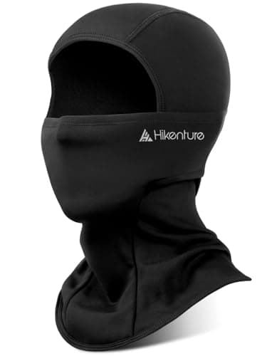 HIKENTURE Cagoule de ski pour homme, cagoule en polaire par temps froid pour le cyclisme, le ski, la course à pied (CA/US, Alpha, taille unique, noir)
