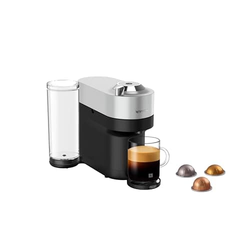Machine à café et expresso Nespresso Vertuo Pop + Deluxe à portion individuelle par De'Longhi, argent