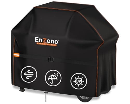 Enzeno BBQ Cover Waterproof 57x24x47inch Barbecue Covers with Metal Buckle Strap Grill Cover for Weber, Genesis, Charbroil, etc.UV & Fade Resistant...