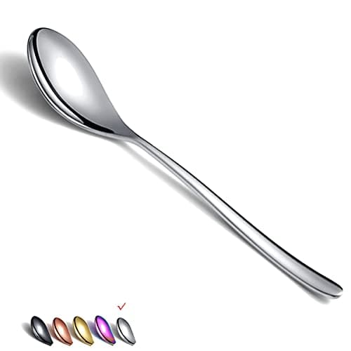 Dinner Spoons 6 Piece, 8.1'' Stainless Steel Tablespoons, Soup Spoons Stainless Steel, Spoons Silverware for Home, Dishwasher Safe (Silver)