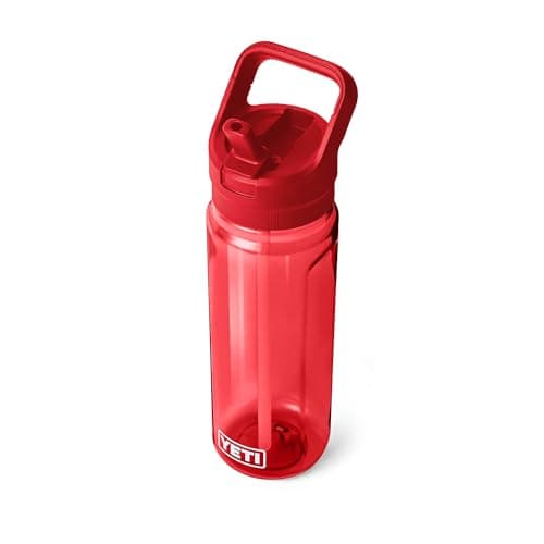 YETI Yonder 750 ml/25 oz Water Bottle with Yonder Straw Cap, Rescue Red