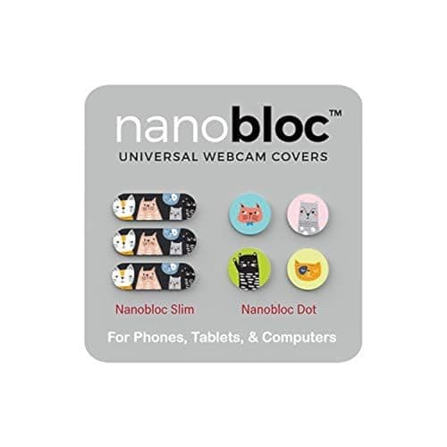 Eyebloc Nanobloc Universal Webcam Covers - Privacy Protection Accessory, No Residue Application - Dots and Bars, 7 Pieces - Cats