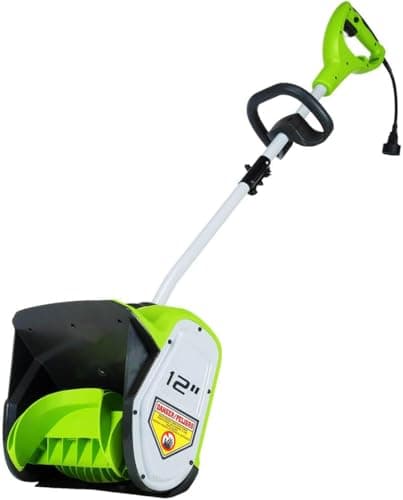 Greenworks 8 Amp 12-Inch Electric Corded Snow Shovel, 20ft Throwing Distance, 12" Wide & 6" Deep Clearing, 300Lbs/Min Snow Thrower Blower Removal...