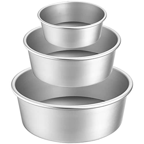 Lawei Ensemble de moules à gâteau ronds – Moules à gâteau en aluminium de 10,2 cm, 15,2 cm, 20,3 cm avec base amovible, moules à gâteau ronds pour mariage, fête d'anniversaire