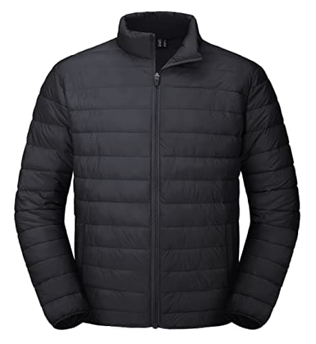 MAGCOMSEN Doudoune Homme Pliable Vers Le Bas Léger Manteaux D'hiver Veste Isolée Imperméable Noir S