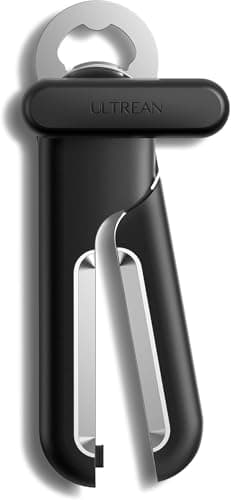 Ultrean Manual Bottle Opener Can Opener Black, Oversized Easy Turn Knob,Ergonomic Thick Handle, Rust Proof, Heavy-Duty Stainless Steel Manual...