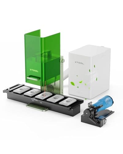 Graveur laser double xTool F1 2-en-1 avec extension coulissante, extension rotative et purificateur de fumée, graveur laser à fibre de bureau à vitesse de l'éclair pour...