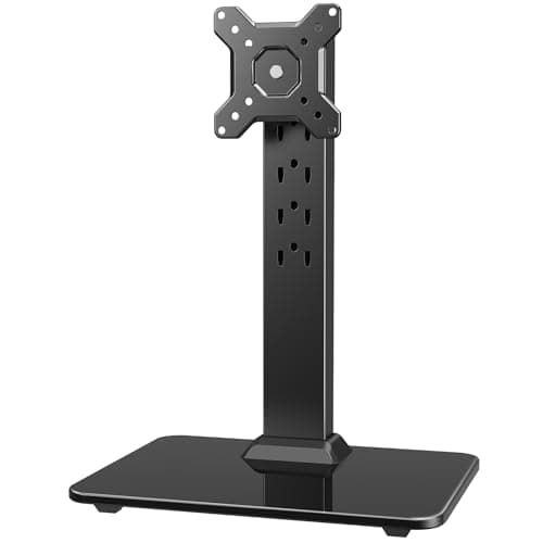 HUANUO Monitor Stand, Freestanding VESA Monitor Mount for 13″–34″ Screens up to 44 lbs, 5 Height Options, Swivel Desk Monitor Stand Riser with 360°...