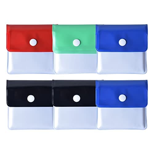 Emperoch 6 Pcs Pocket Ashtray Pouch, 7.5x8.3cm Reusable PVC Outdoor Cigarette Butt Container, Fireproof Smell Proof Ashtray Bag with Seal Buckle...