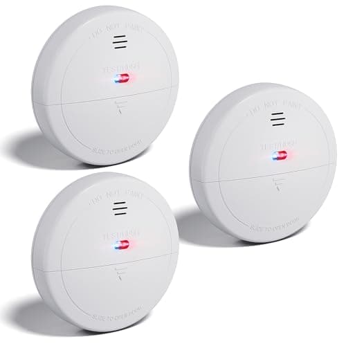 3-Pack WiFi Smoke Detectors – Smart Fire Alarms with App Control, Low Power Alert, Quick Battery Access, Silence & Test Functions, Includes 6 AAA...